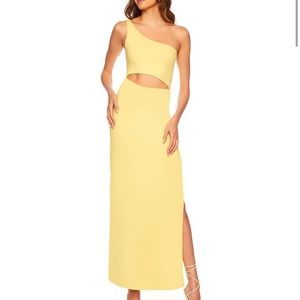 Susana Monaco One Shoulder Cutout Leg Slit Maxi Dress